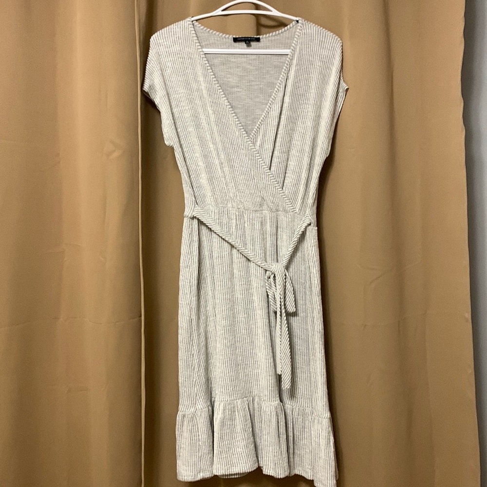 Grey short wrap dress